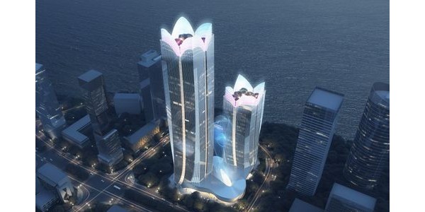廣州知識城新地標(biāo)——智薈塔，建筑形如“花朵”綻放