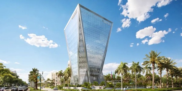 邁阿密金融新地標(biāo)封頂，造型如“倒金字塔”
